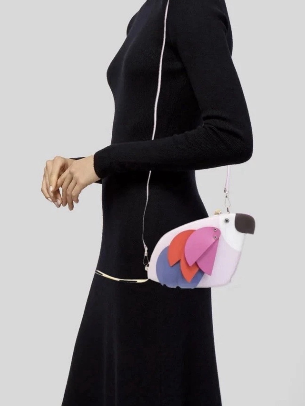 kate spade Pink Parrot Crossbody Bag with Red & Purple Feather Accents - Picture 11 of 11
